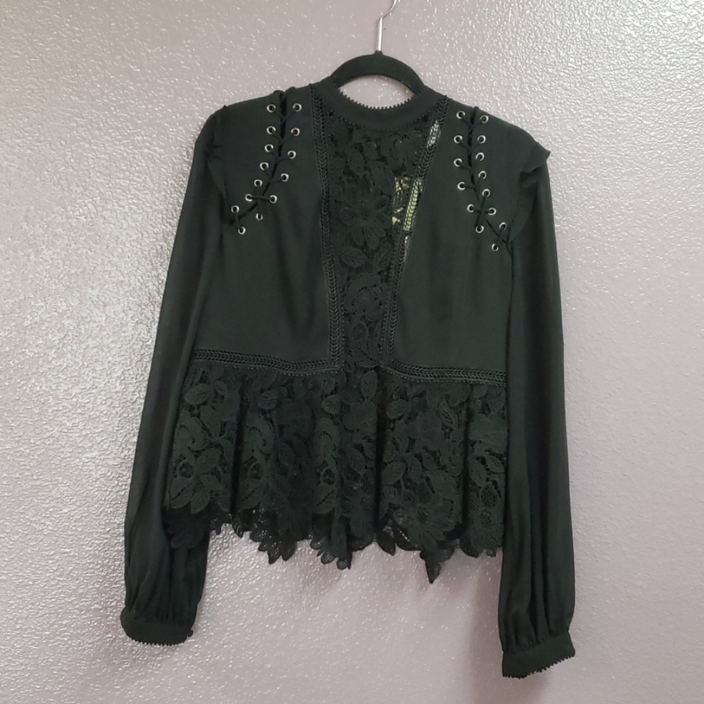 Black blouse with beautiful details!